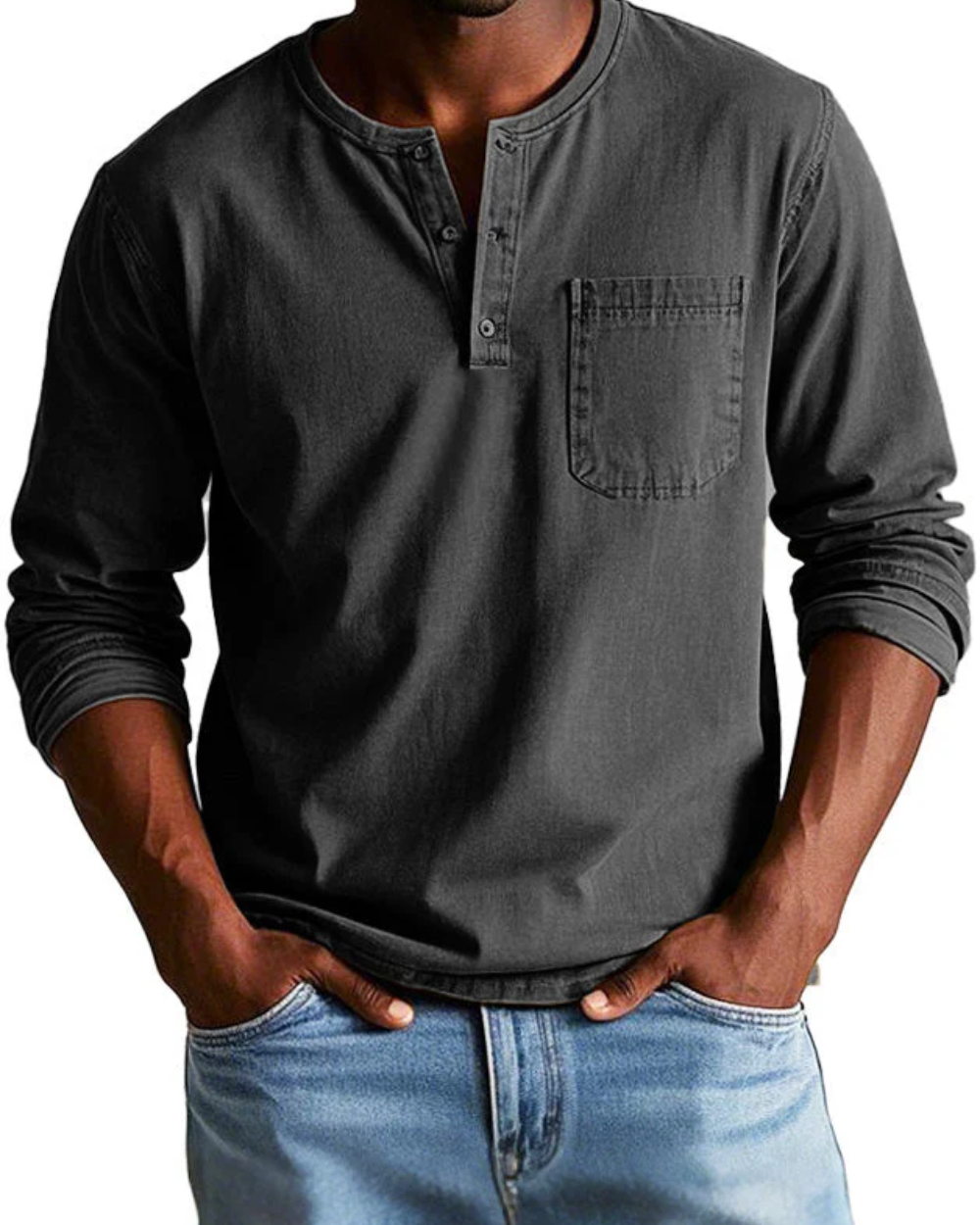 Herren Langarm Polo Shirt im Vintage Look für den Alltag in Herbstmode