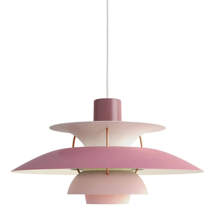 Rosa Pendelleuchte aus Metall, skandinavisches Design, moderne Innenbeleuchtung, Wohnzimmerlampe.