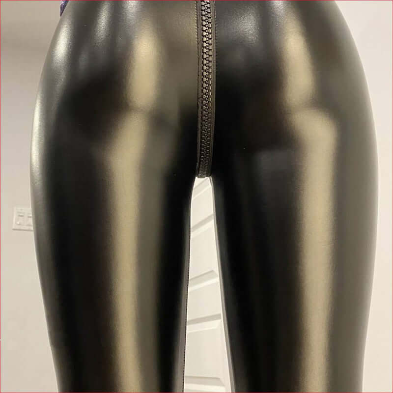 Damen Hose: Mattes, Reißverschluss hinten