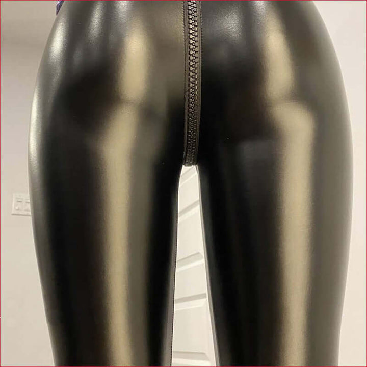 Damen Hose: Mattes, Reißverschluss hinten