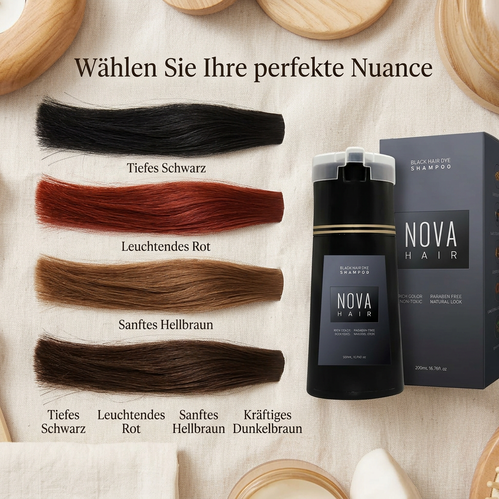 Haarfärbe-Shampoo für Damen & Herren: 10 Min. Farbglanz