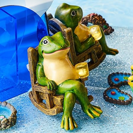 Leuchtender Gartenfrosch für Außendekoration