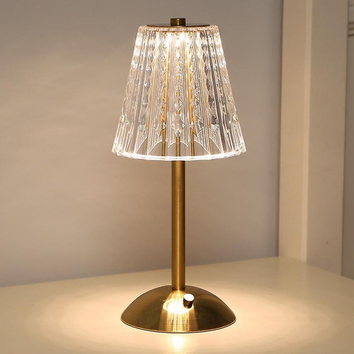 Goldene Kristall-Tischlampe mit Berührungssteuerung