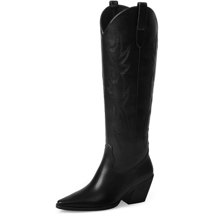 Knielange bestickte Stiefel