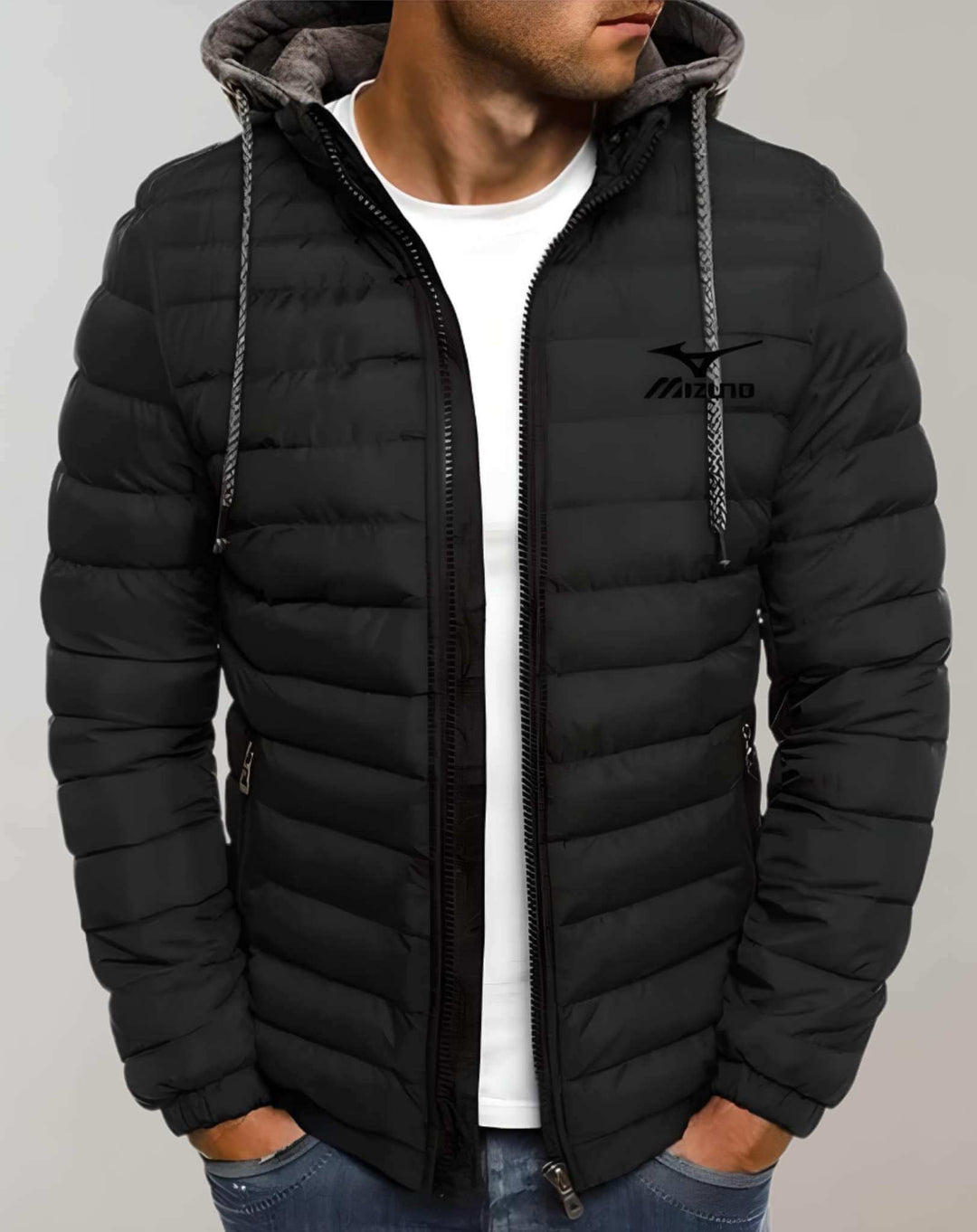 Herren Winterjacke: Gepolsterte Jacke mit Kapuze