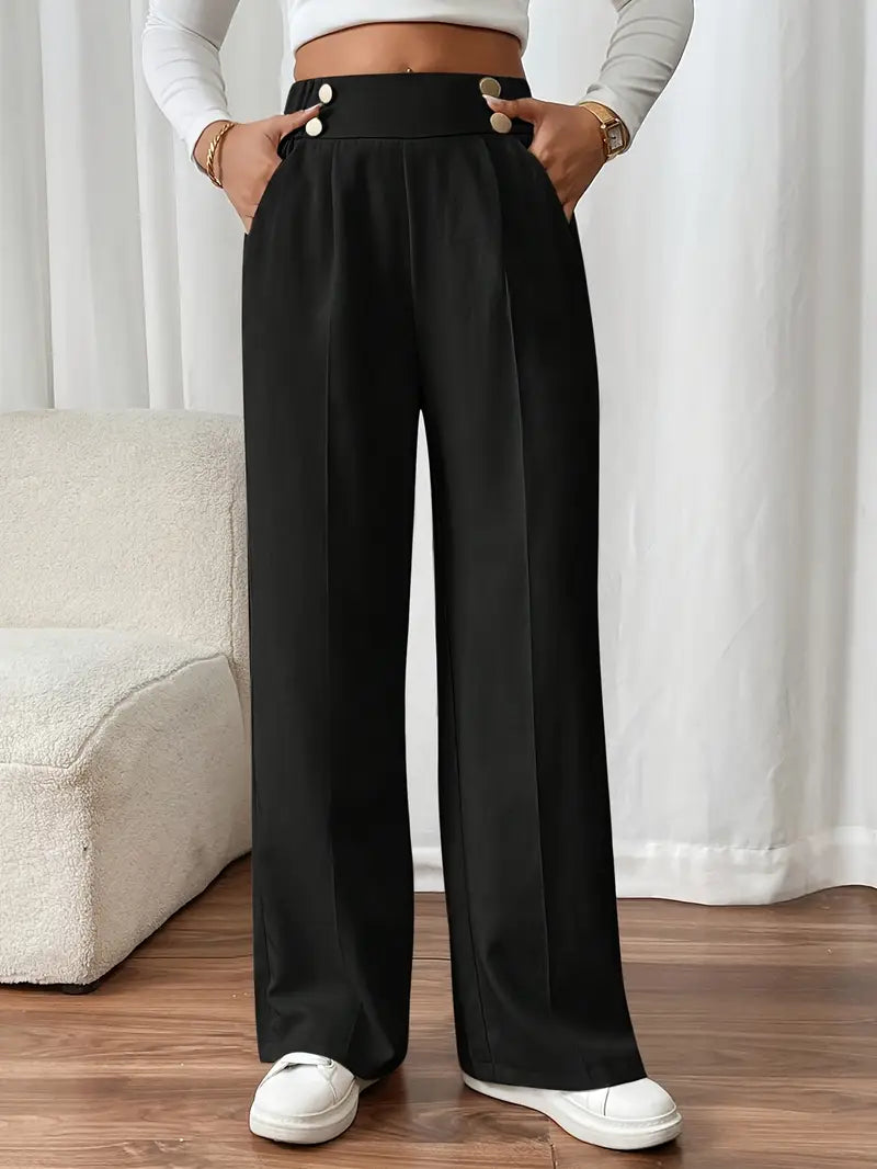Elegante Freizeithose für Damen mit weitem Bein in Gesamtaufnahme