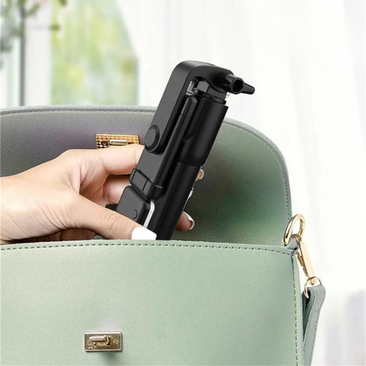 Ergonomischer Griff des Smartphone Stativs für angenehme Handhabung