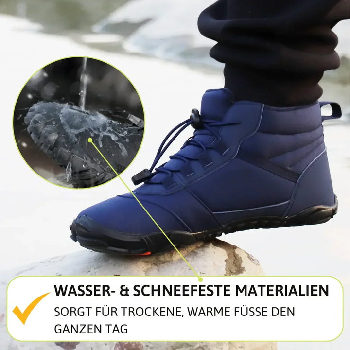 Komfortable Winter Barfußschuhe für Herren & Damen, fördern Fußgesundheit bei Kälte.