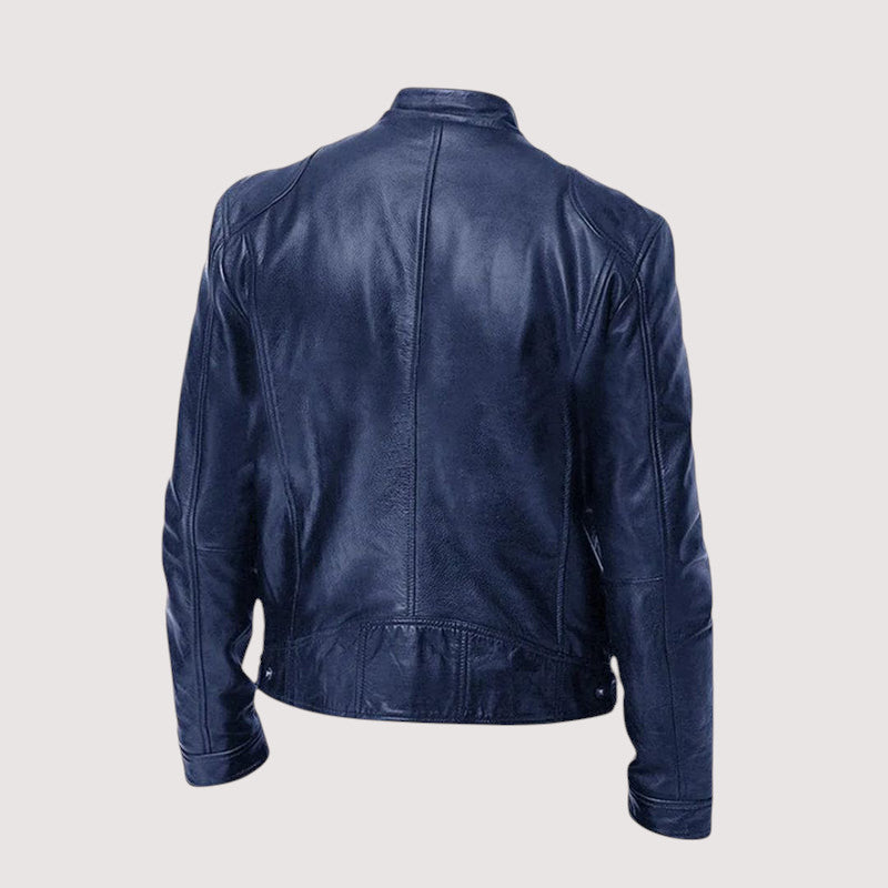 Reißverschluss und Taschen der eleganten Herren Übergangsjacke in Schwarz