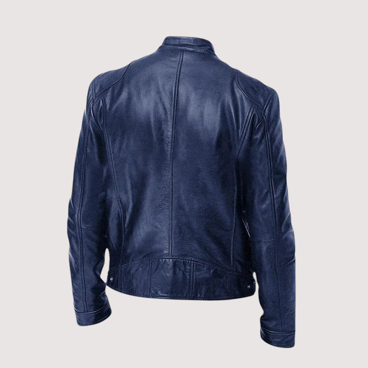 Reißverschluss und Taschen der eleganten Herren Übergangsjacke in Schwarz
