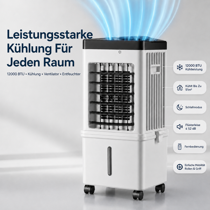 Tragbarer 3-in-1 Luftkühler, Entfeuchter & Ventilator