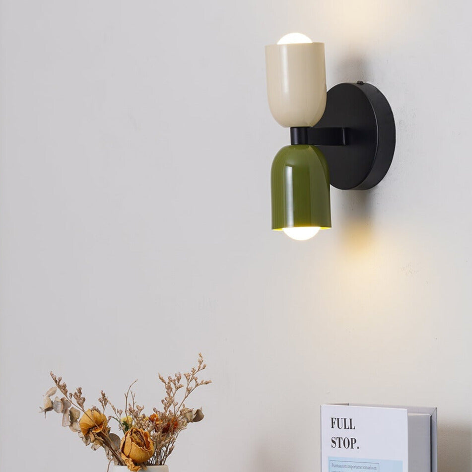 Vintage Doppelkopf Wandlampe für kreative Heimdekoration