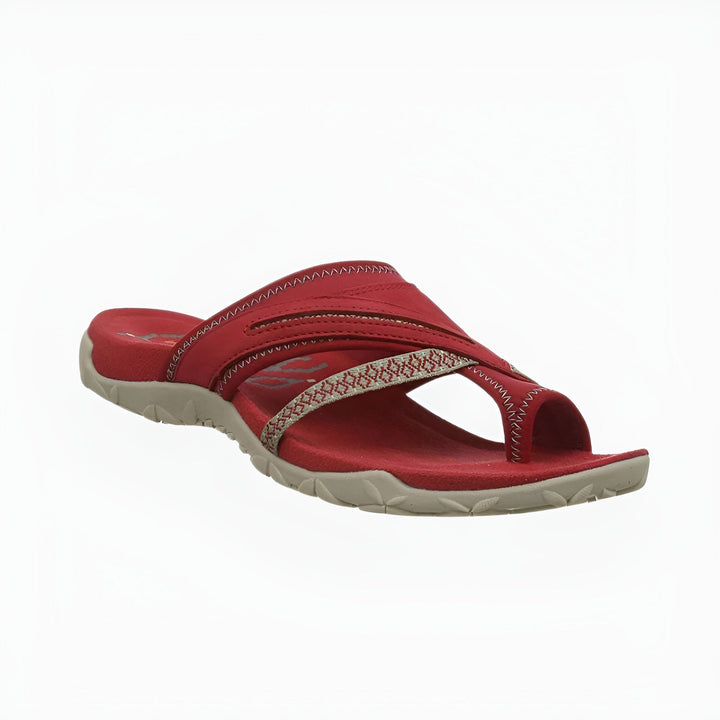 Rutschfeste, farbige ergonomische Damensandalen mit Fusskomfort für sicheren Halt im Alltag.