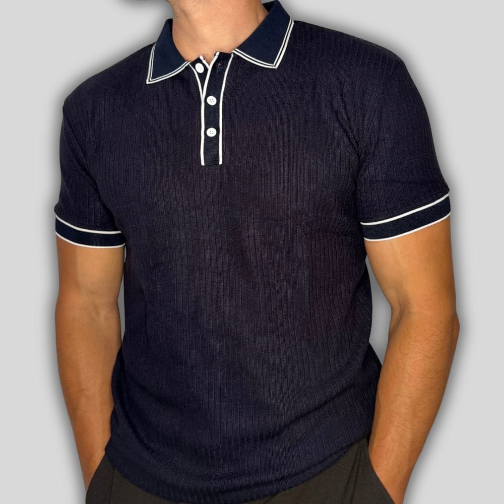 Vollständiges Outfit mit geripptem Herren Polo-Shirt