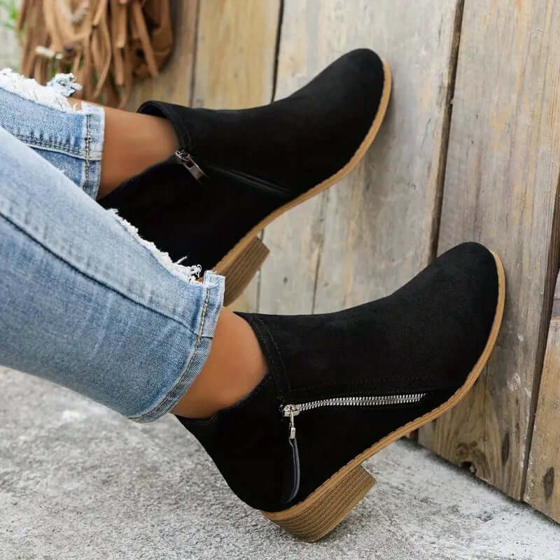 Elegante Damen Stiefel mit Reißverschluss