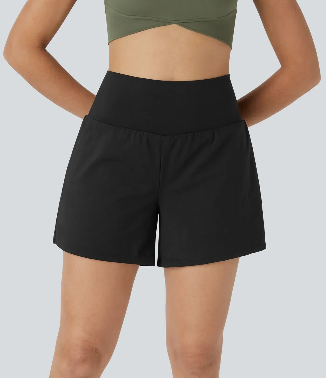 Damen Sportbekleidung 2-in-1 Kurzhose ideal für Yoga und Pilates