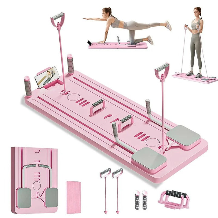 Pilates Reformer Set für Damen – CoreFlex Pro, Lila/Pink/Schwarz