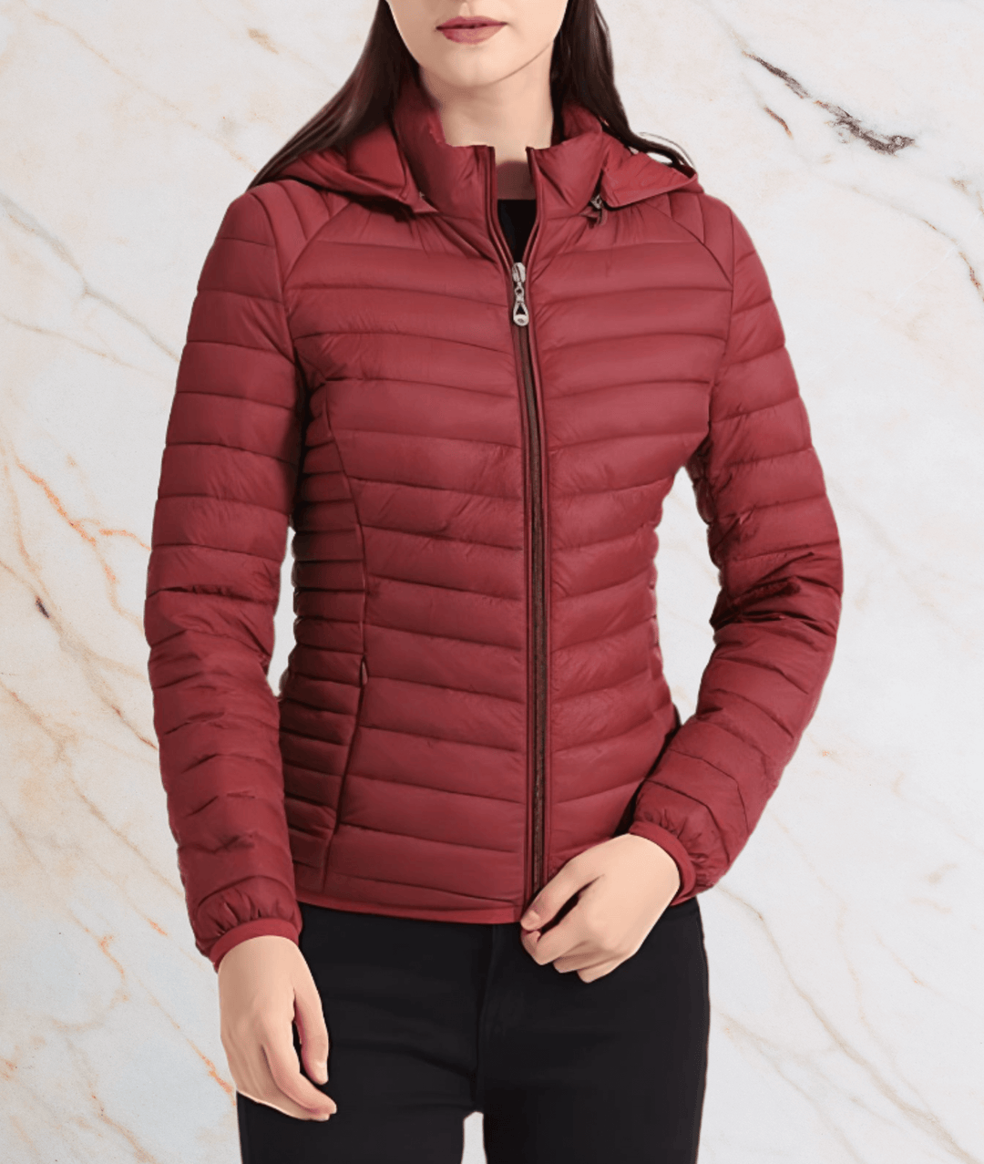 Bauschige Jacke mit Reißverschluss - Damen
