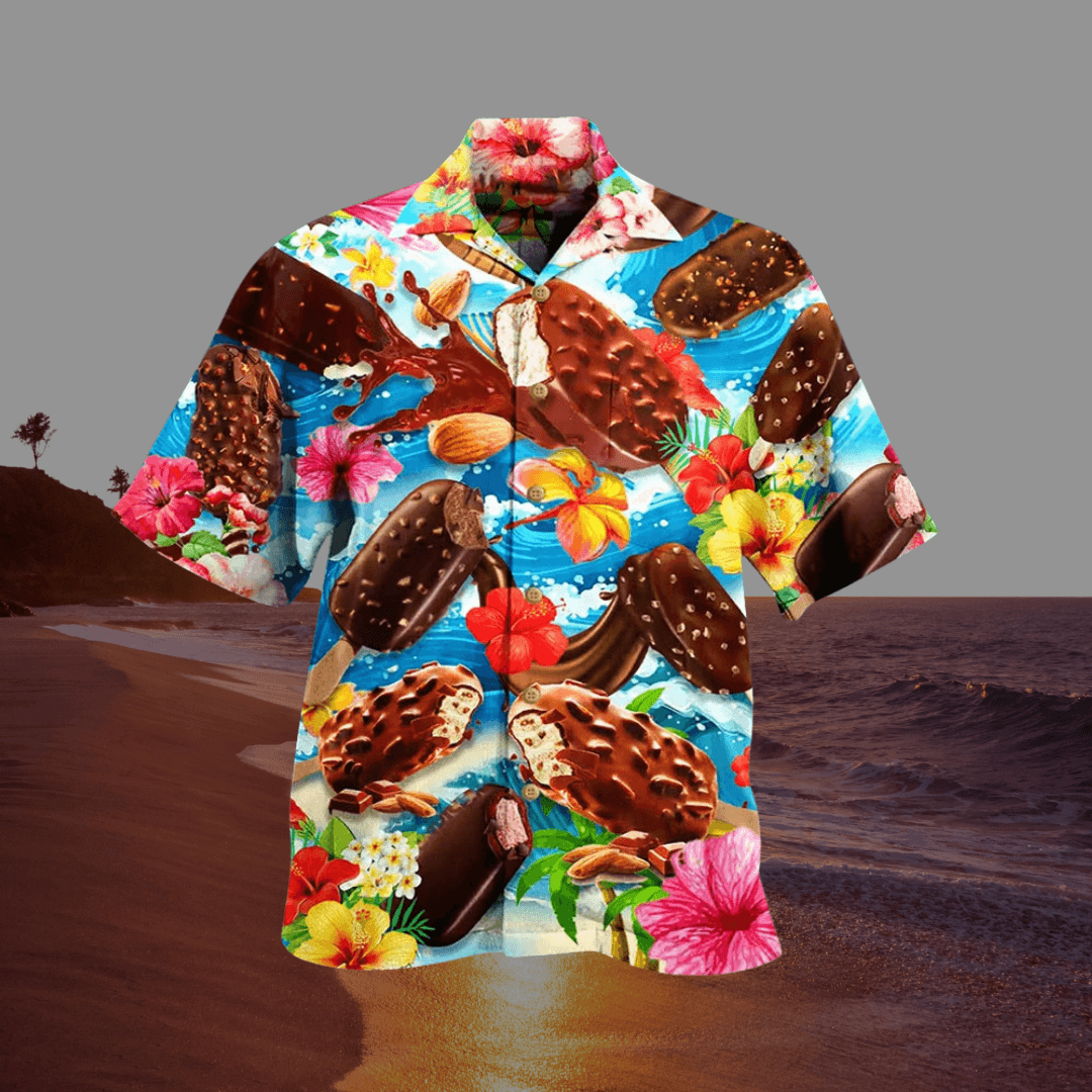 Sommerhemd Herren - Eiscreme-Print