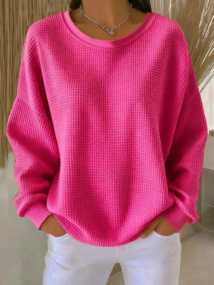 Komfortabler Oversize Damenpullover in Grau, zeitloser Strickpullover für elegante & bequeme Damenmode.