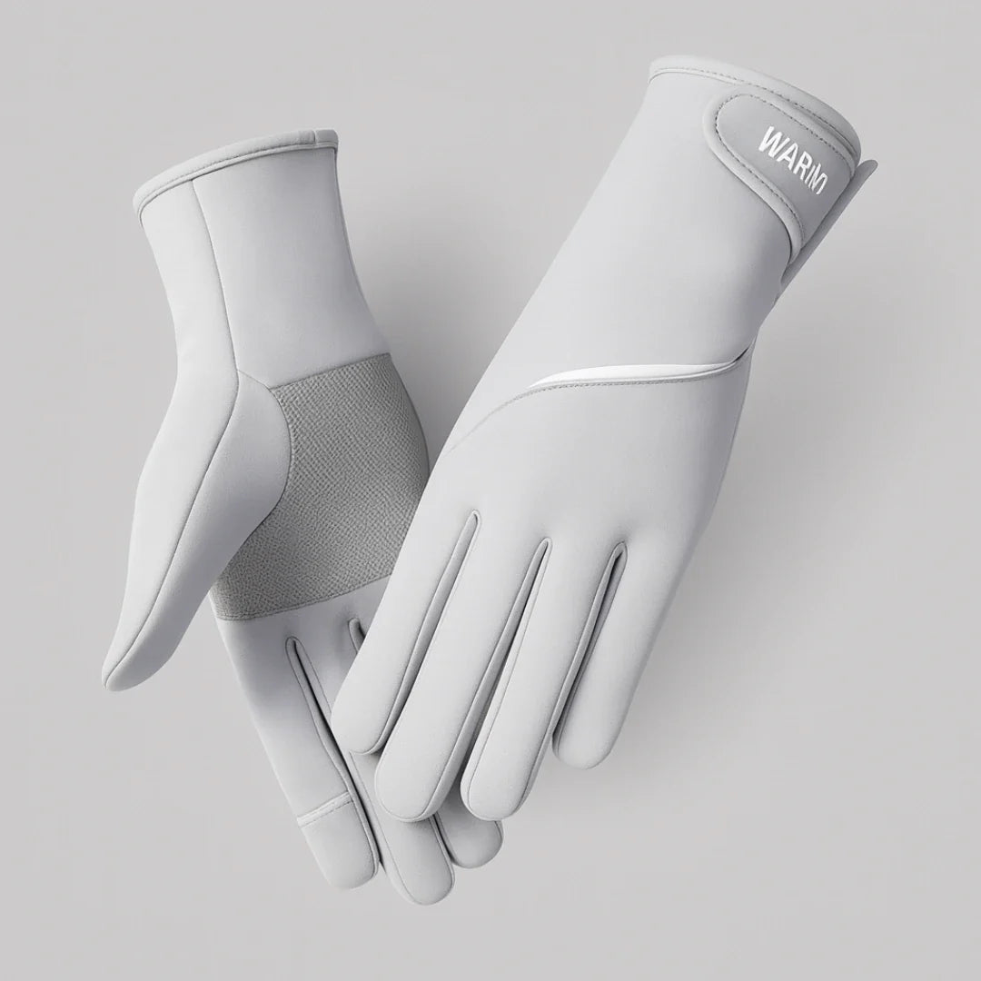 Damen-Fahrradhandschuhe in Lila, wasserabweisend, touchscreen-kompatibel und wärmeisolierend.
