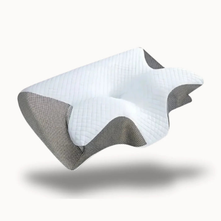 Verpackung des ergonomischen Memory Foam Nackenkissens. Qualitätsprodukt für einen besseren Schlaf.