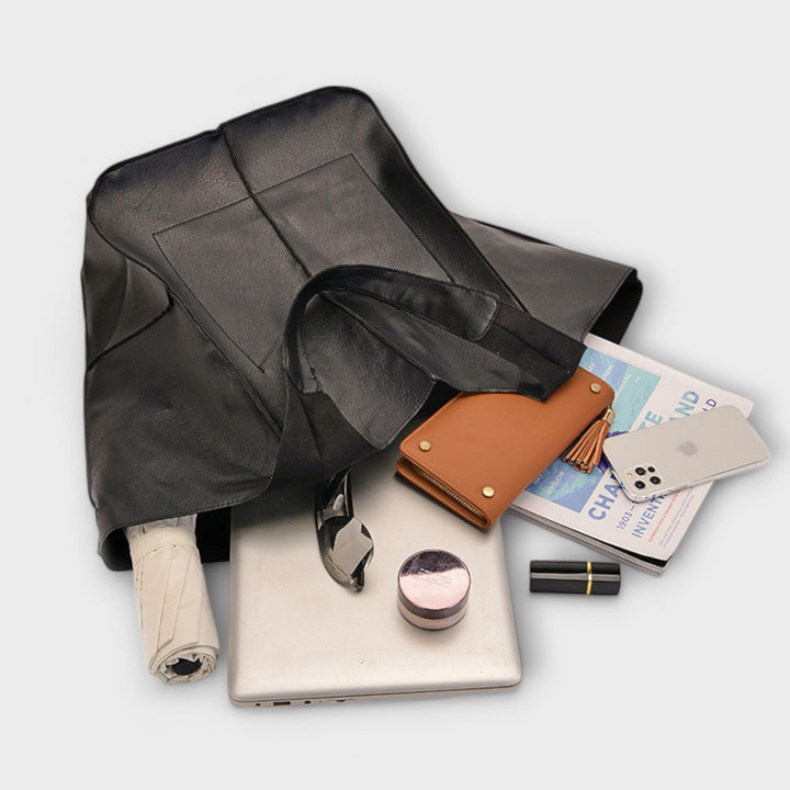 Schultertasche Arwen kombiniert mit einem eleganten Freizeitoutfit