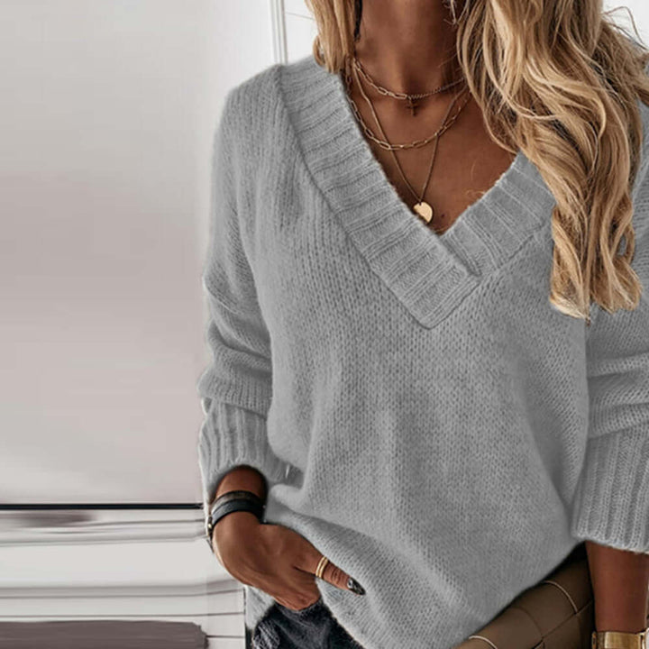 Damen Pullover mit V-Ausschnitt