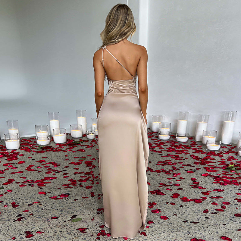 Elegantes One-Shoulder Partykleid für Damen in langer Passform