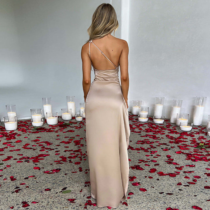 Elegantes One-Shoulder Partykleid für Damen in langer Passform