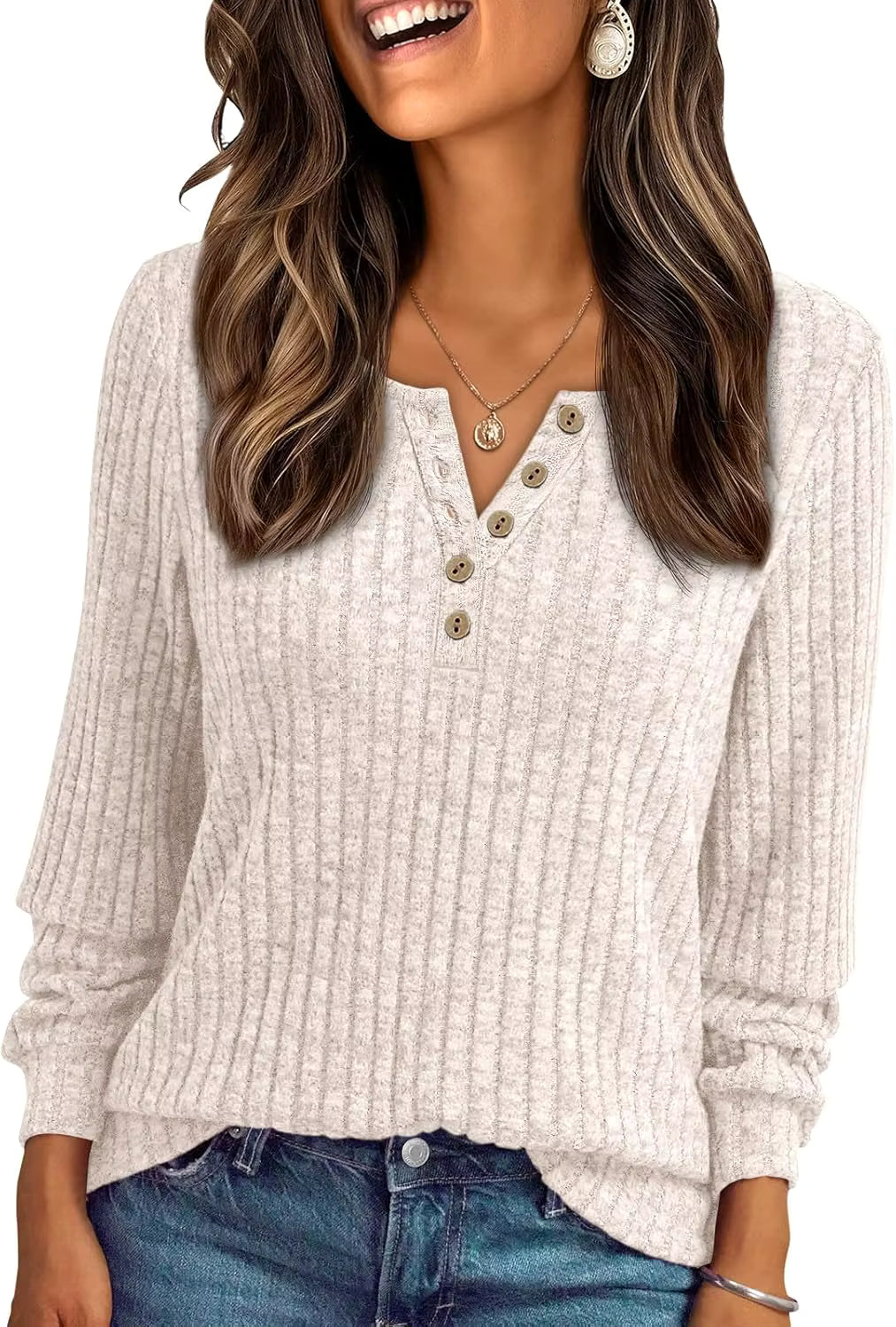 Damen Streifen-Sweatshirt Winter – Gemütlicher Freizeit-Look