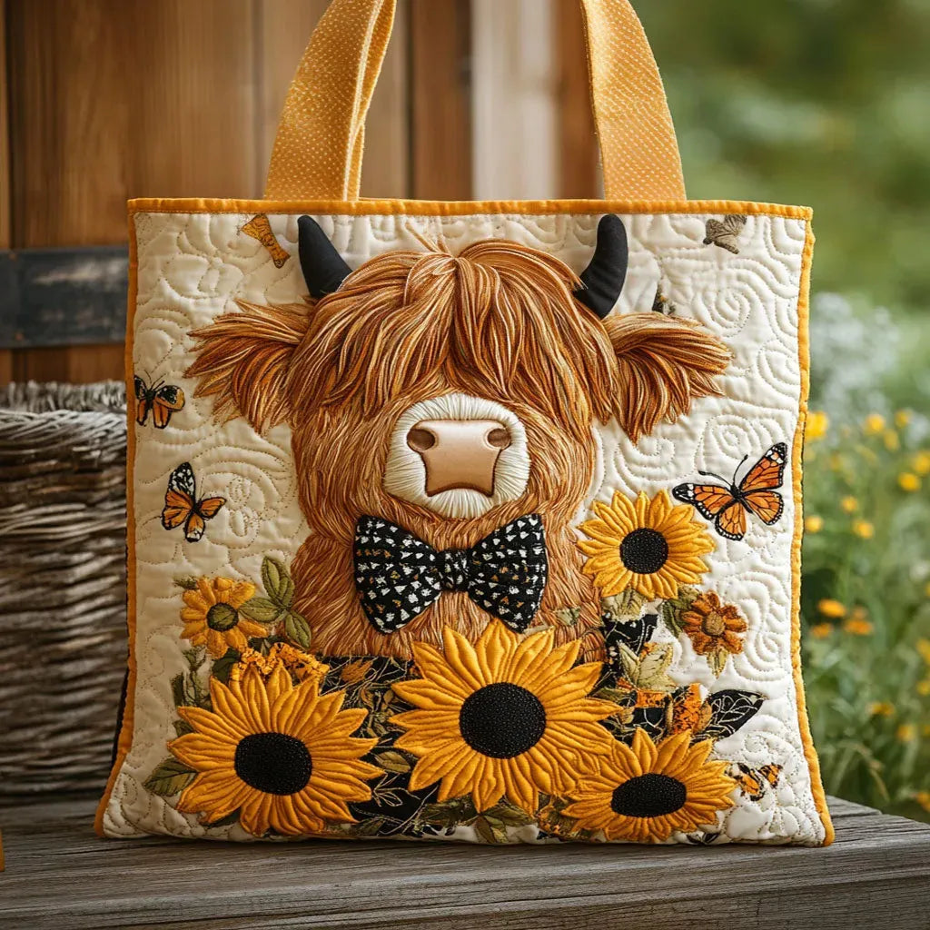 Handgefertigte Tragetasche mit Schmetterling und Blumen-Design