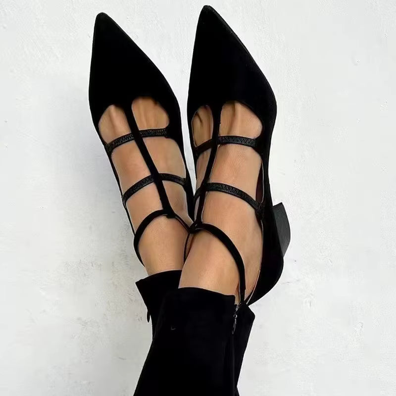 Damen Slingback Pumps mit spitzer Zehe & Riemchen