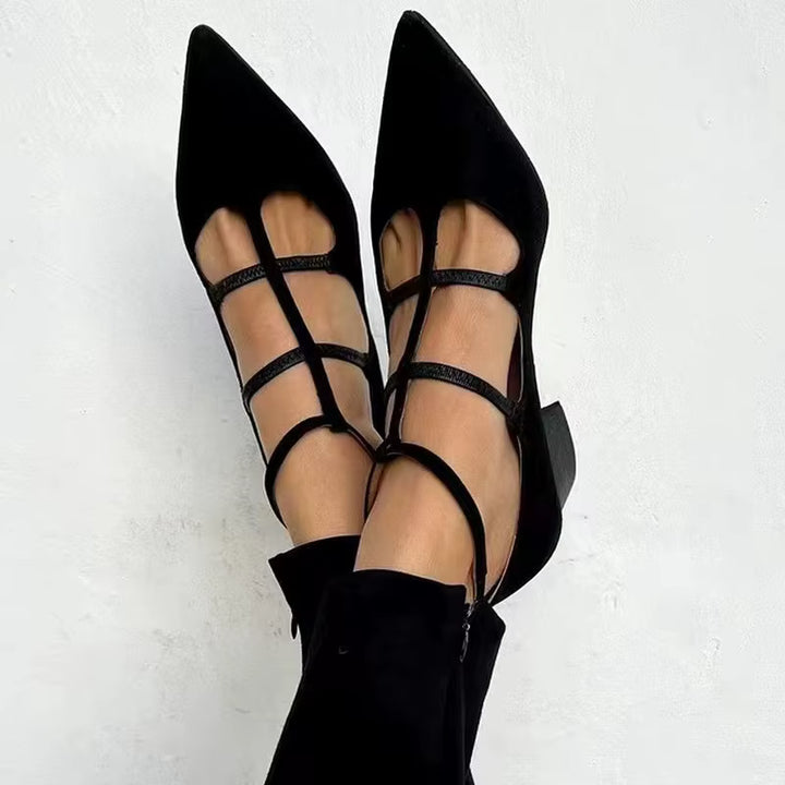 Damen Slingback Pumps mit spitzer Zehe & Riemchen