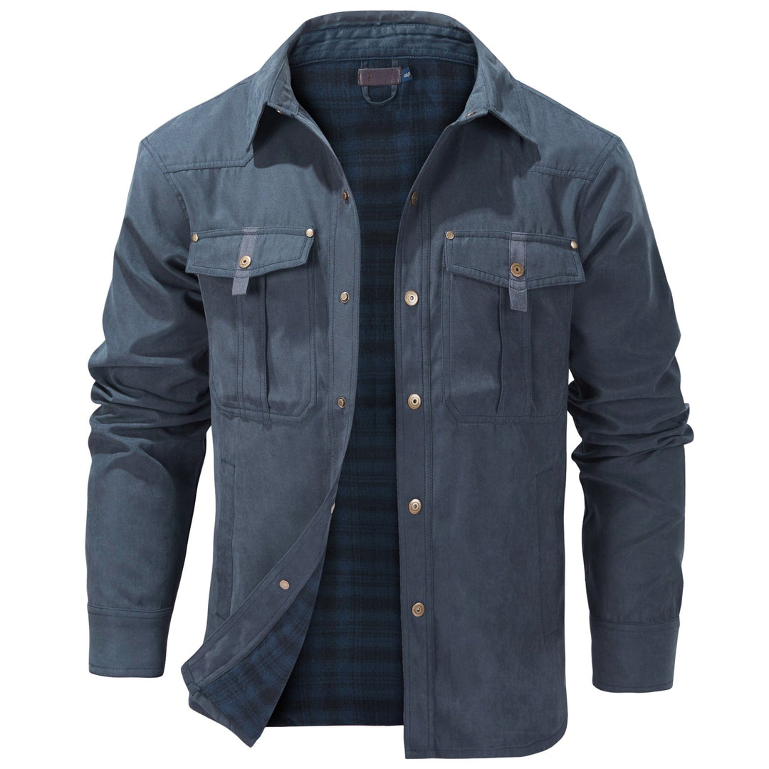 Blaue Herren Übergangsjacke im klassischen Outdoor-Stil