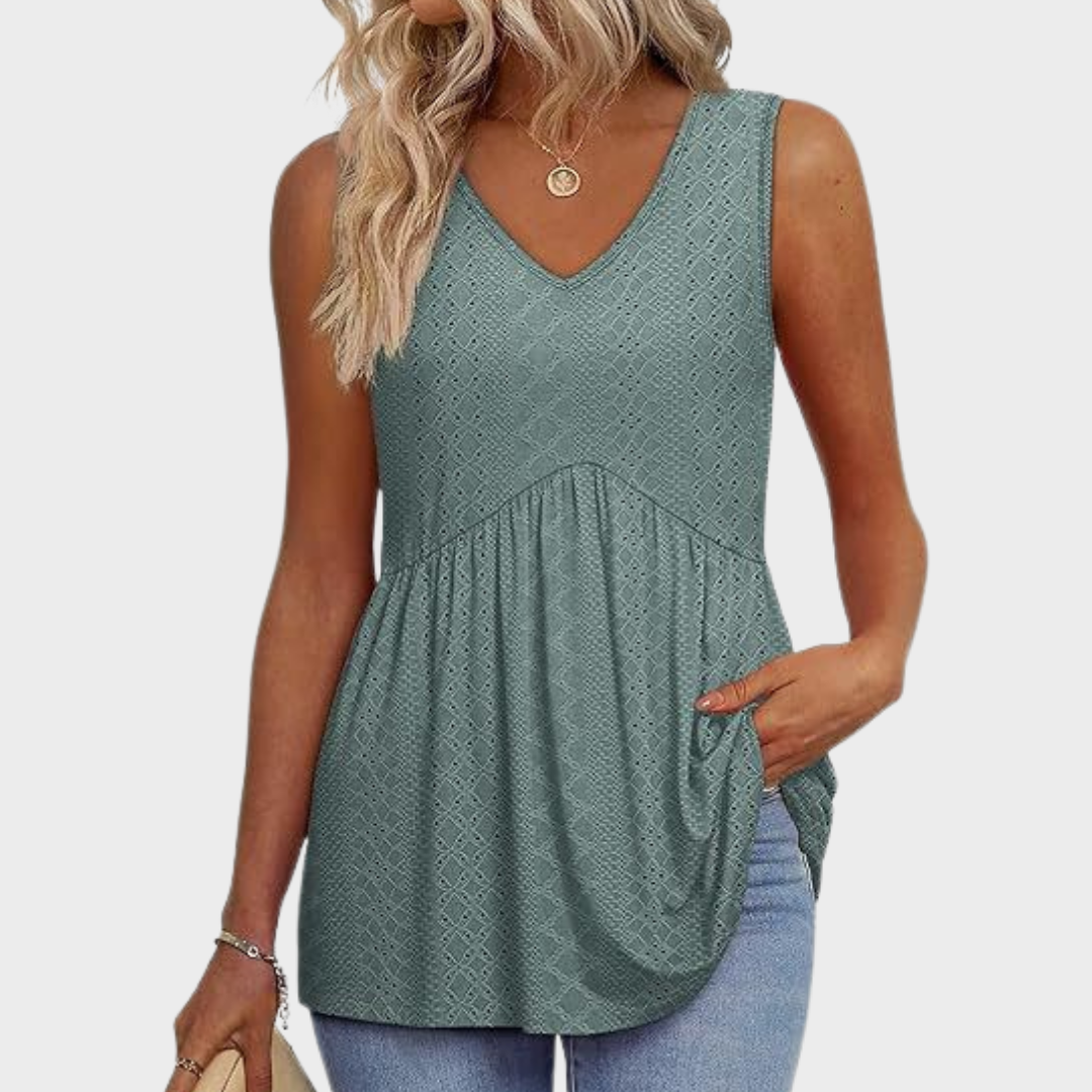 Damen Top in Grün mit ärmellosem Design