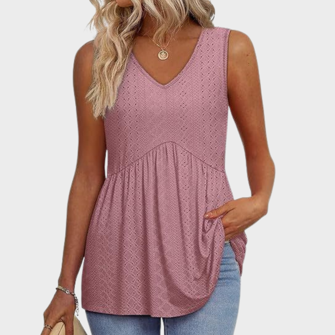 Damen Top in Rosa im lässigen Peplum-Stil