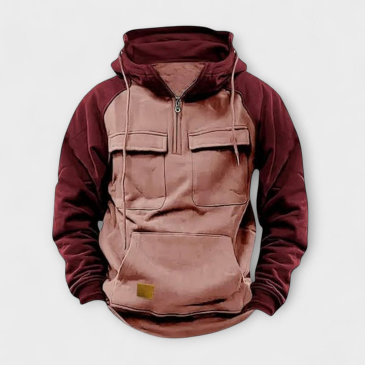 Rote Herren Outdoor Kapuzenjacke im lässigen Freizeitstil