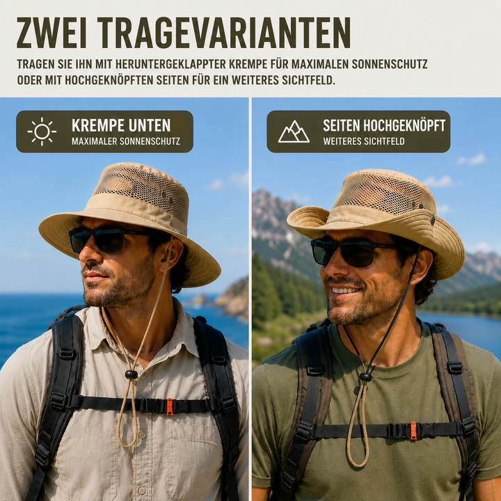Ergonomischer Outdoor Hut mit verstellbarem Kordelzug für perfekten Sitz