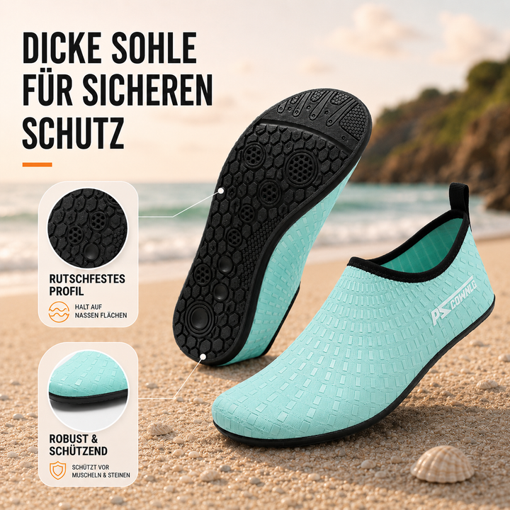Atmungsaktiver Barfuß-Wasserschuh für Damen & Herren, optimal für Strand & Meer.