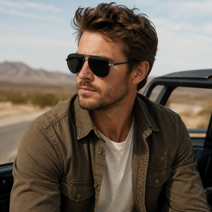 Trendy Sonnenbrille im klassischen Piloten-Design für modebewusste