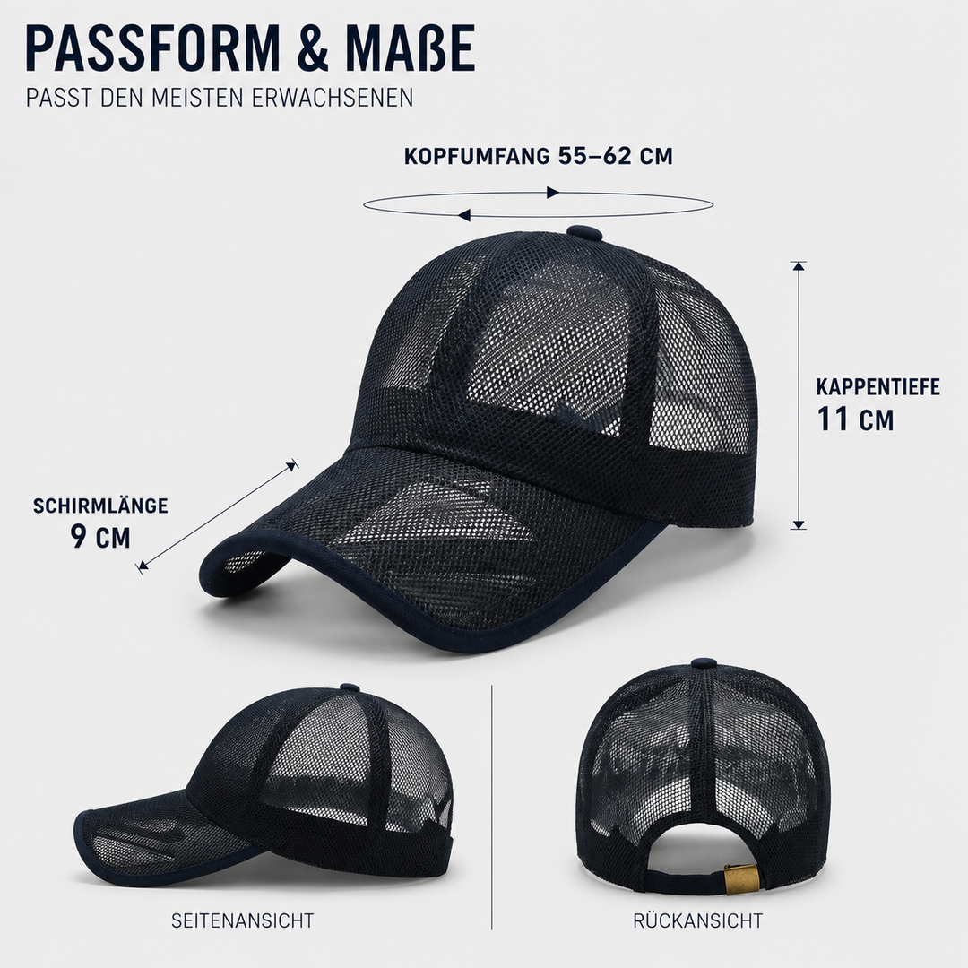 Unisex Sommerkappe aus leichtem Mesh Material für Sport und Outdoor