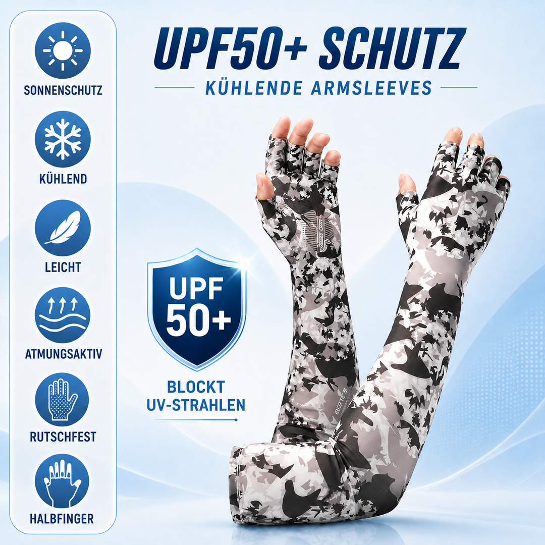 Atmungsaktive Kühlärmel mit UV Schutz und Kompression für Outdoor Sport