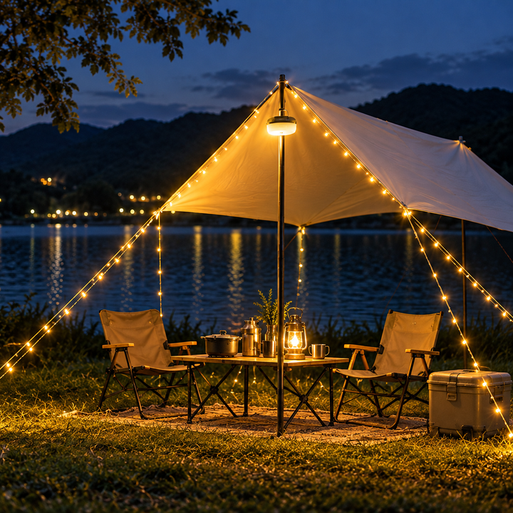 Atmosphärische Gartenbeleuchtung mit der 10 m langen LED Lichterkette