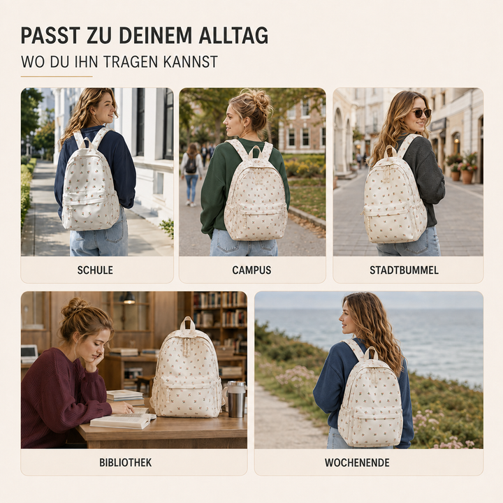 Tagesrucksack für Damen mit gepolstertem Laptopfach innen