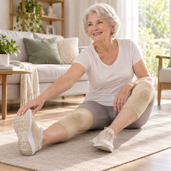 Hochleistung-Knieschoner für Sport & Freizeit, schützt vor Überlastung und Stößen am Knie.