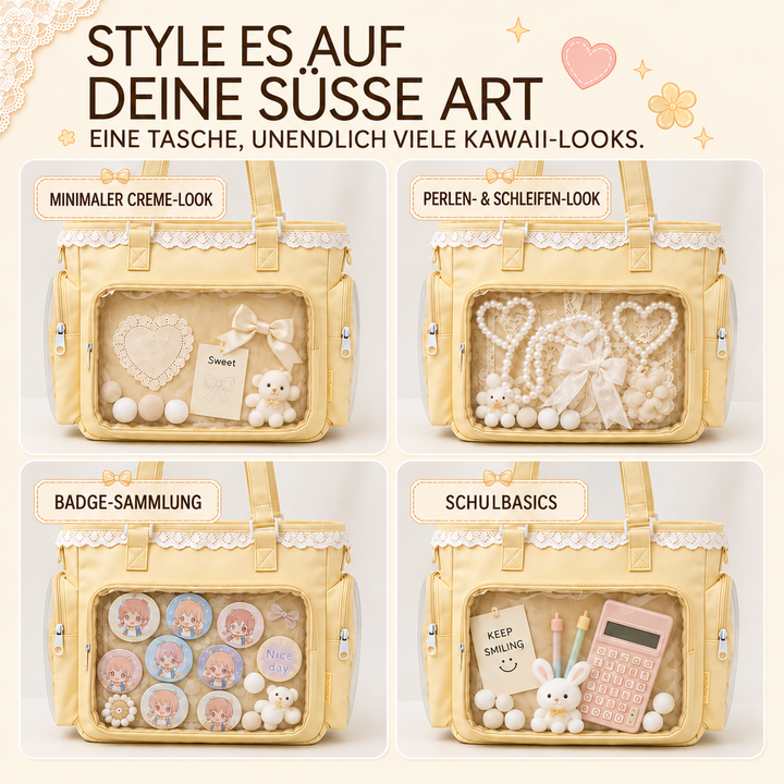 Japanische Fan Merchandise Tasche mit Sichtfenster und verstellbarem Schultergurt