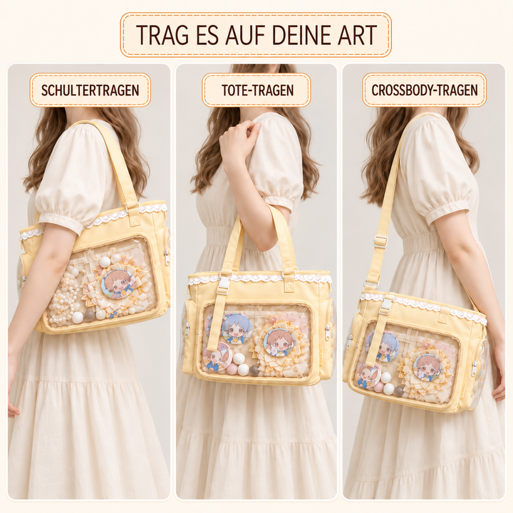 Anime Itabag Shopper mit transparentem Fach zur individuellen Präsentation von Fan-Artikeln