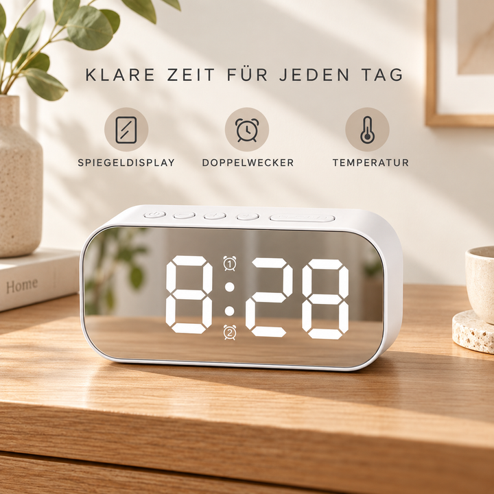 Camp Basel Digitalwecker mit SpiegelfsetDisplay und Temperaturanzeige