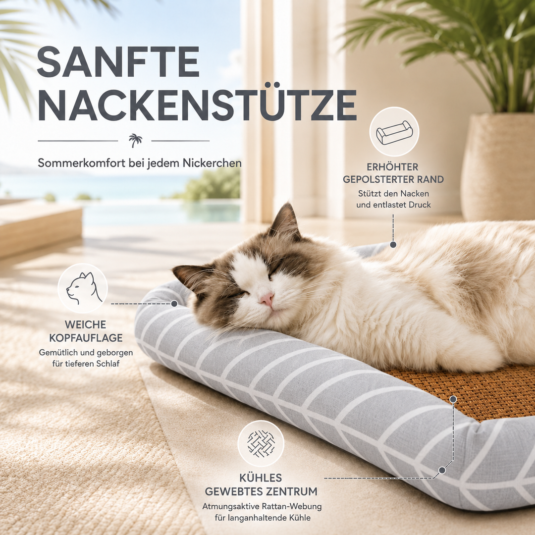 Ergonomisches Sommerbett für Haustiere mit spezieller Kühlmatte